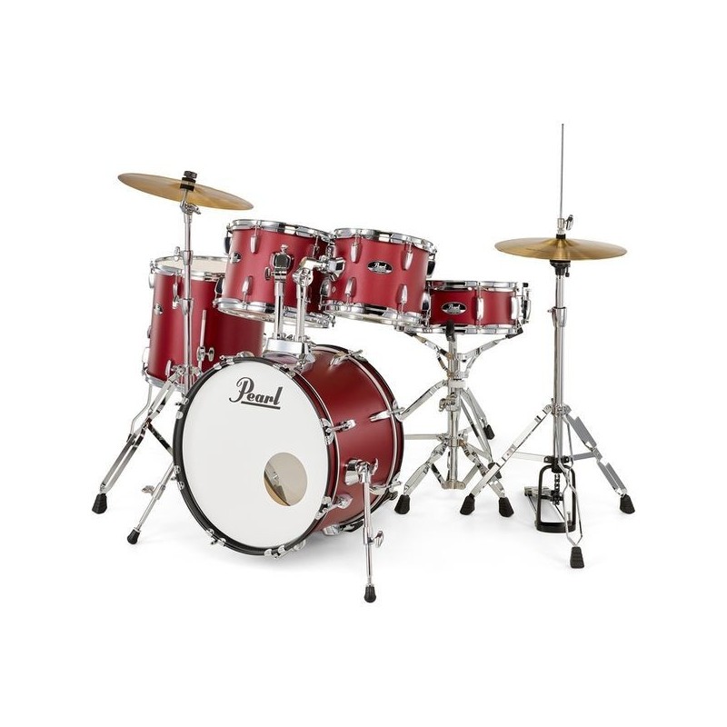 PEARL BATTERIA ROADSHOW 5pz cassa 18" + hardware e piatti SABIAN colore MATTE RED 747