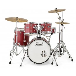 PEARL batteria ROADSHOW 5pz cassa 18" completa di hardware e piatti sabian CR16, RD20, HH 14 colore MATTE RED 747