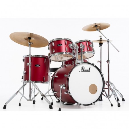 PEARL batteria ROADSHOW 5pz cassa 20" completa di hardware e piatti sabian CR16, RD20, HH 14 colore MATTE RED 747