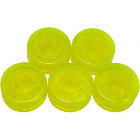 MOOER YELLOW GREEN FOOTSWITCH TOPPER,5 PCS PER BAG