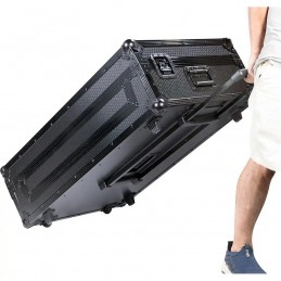 WALKASSE Flight Case Multiformato XXL2 Nero (Ripiano per laptop, carrello e ruote