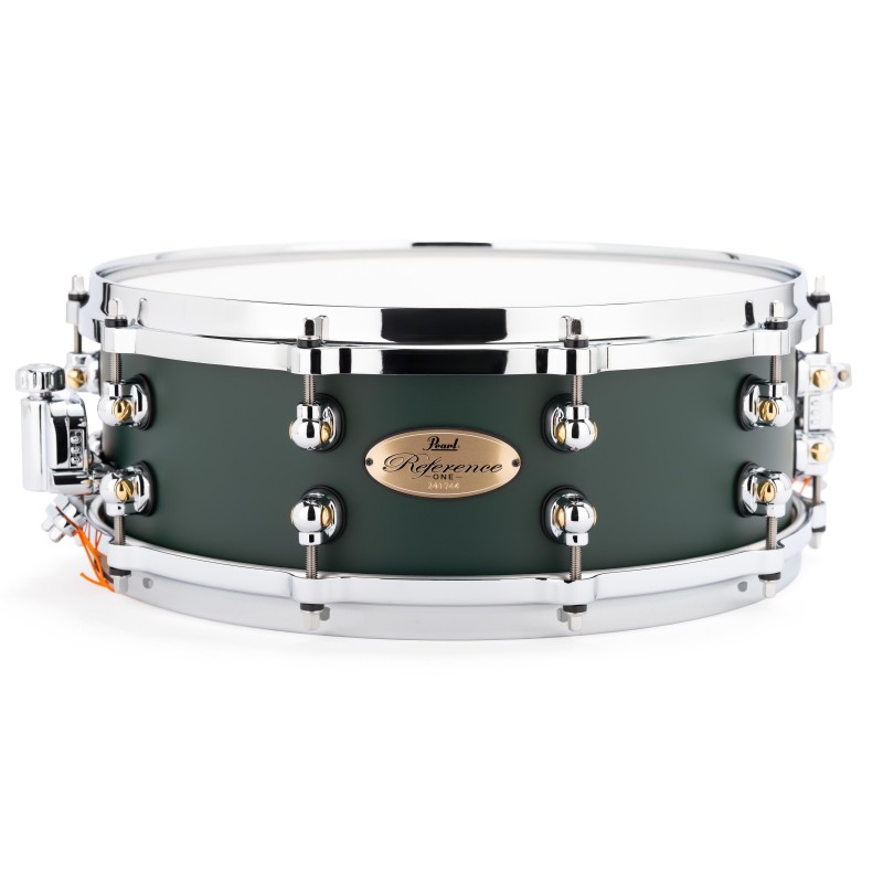 PEARL REFERENCE ONE SERIES 14"X5" 20PLY SNAREDRUM IN C.816 SATIN RACING GREEN PREMIUM FINISH