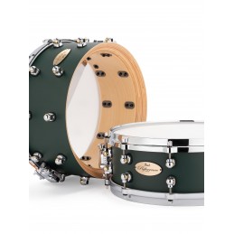 PEARL REFERENCE ONE SERIES 14"X5" 20PLY SNAREDRUM IN C.816 SATIN RACING GREEN PREMIUM FINISH