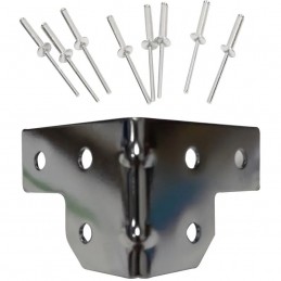 WALKASSE Supporto 40 x 50 mm + rivetti, argento