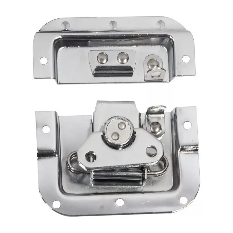 WALKASSE Serratura a farfalla media incassata 10 mm offset + rivetti, argento