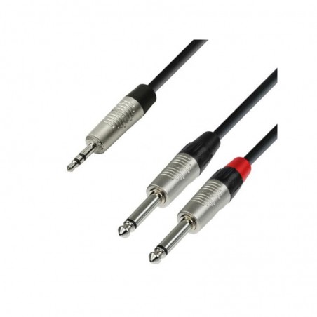ADAM HALL K4YWPP0600 CAVO AUDIO REAN JACK STEREO DA 3,5 MM / 2 X JACK MONO DA 6,3 MM 6 M