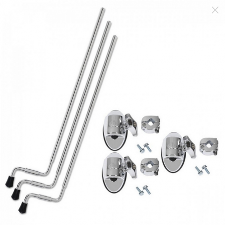 DW FLOOR TOM LEGS W/MOUNT , CHROME , SET OF 3