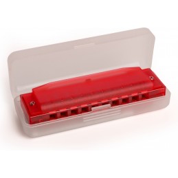 HOHNER TRANSLUCENT HARP RED HARDCASE