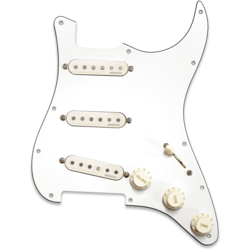 Fluence Loaded Pickguard Stratocaster 3 Single Width White