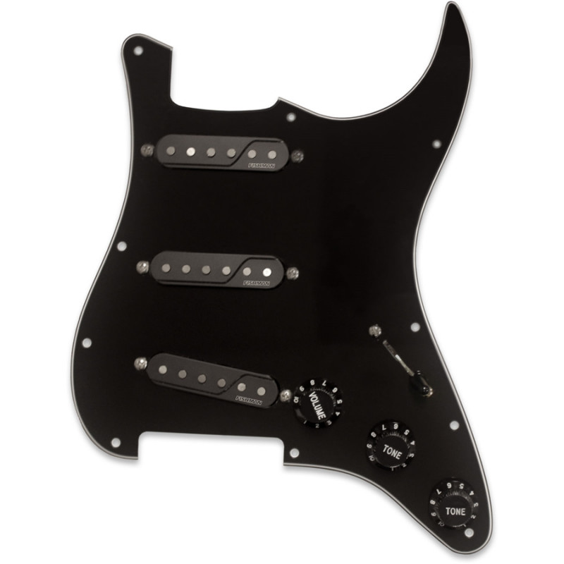 Fluence Loaded Pickguard Stratocaster 3 Single Width Black