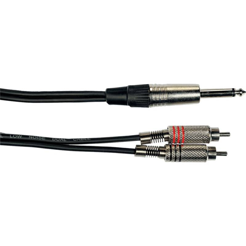 K02-3 Cavo Segnale 2x RCA maschio/Jack Mono 3 m