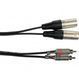 K09-3 Cavo Segnale 2x RCA maschio/2x XLR Maschio 3 m