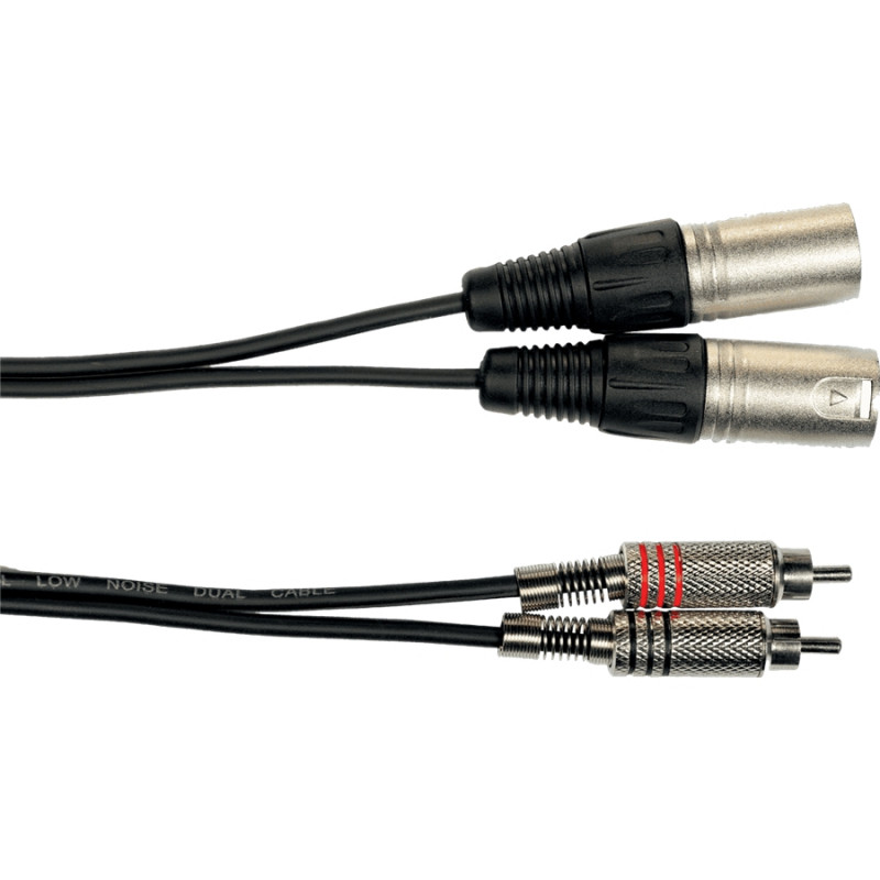 K09-3 Cavo Segnale 2x RCA maschio/2x XLR Maschio 3 m