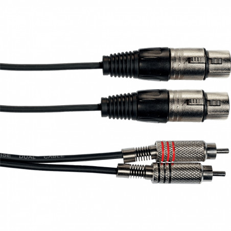K10-3 Cavo Segnale 2x RCA maschio/2x XLR Femmina 3 m