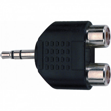 AD/273 Adattatore audio 2 RCA femmina / Jack 3.5 mm stereo