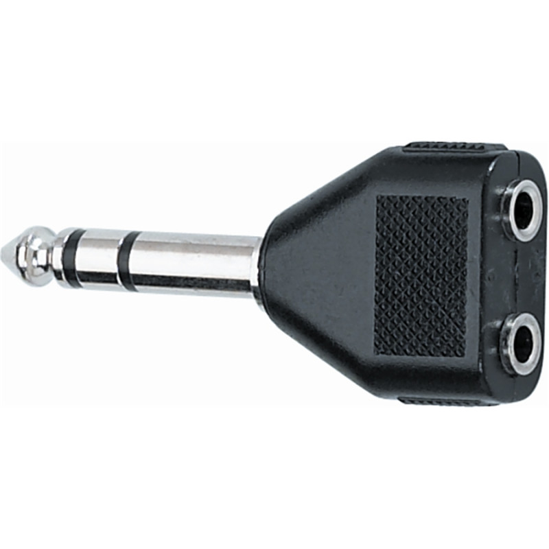AD/23 Adattatore audio Jack 6.3 mm stereo / 2 Jack 3.5 mm stereo femmina