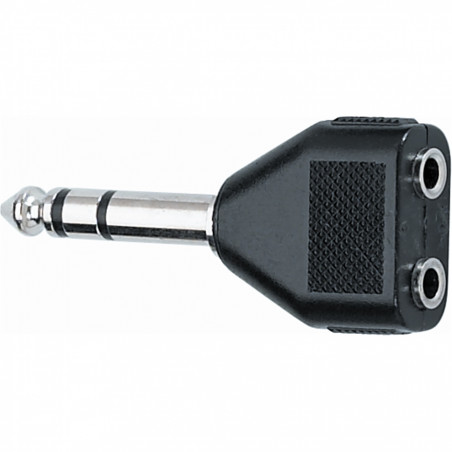 AD/23 Adattatore audio Jack 6.3 mm stereo / 2 Jack 3.5 mm stereo femmina