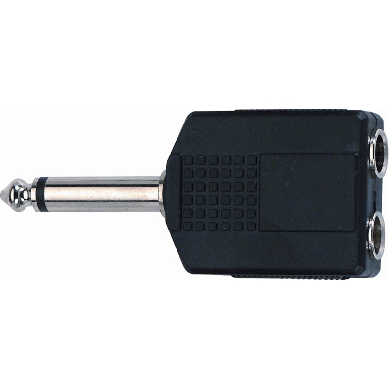 AD/72 Adattatore audio 2 Jack 6.3 mm mono femmina/Jack 6.3 mm mono