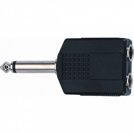 AD/72 Adattatore audio 2 Jack 6.3 mm mono femmina/Jack 6.3 mm mono