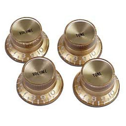 GIBSON TOP HAT STYLE KNOBS GOLD W/GOLD METAL INSERT - 4 PACK PRMK-030