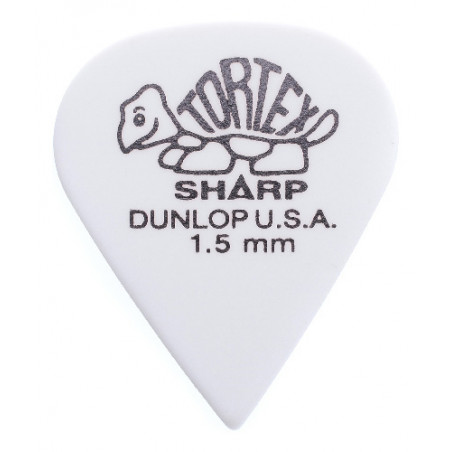 DUNLOP 412R TORTEX SHARP PLETTRO WHITE 1.50