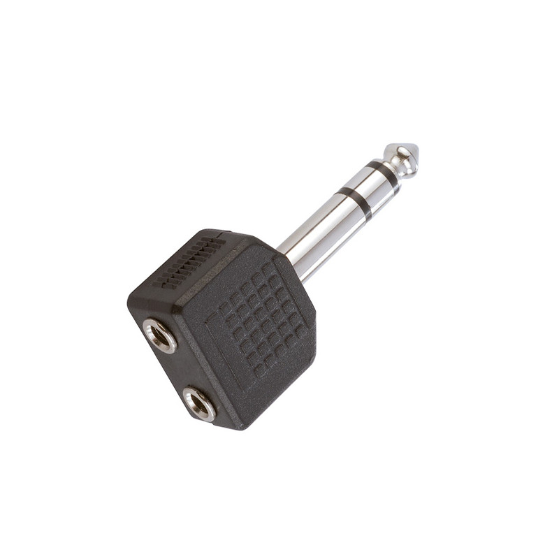 MB AT175 ADATTATORE A Y 2 X JACK STEREO FEMMINA DA 3,5 MM / JACK STEREO MASCHIO DA 6,3 MM