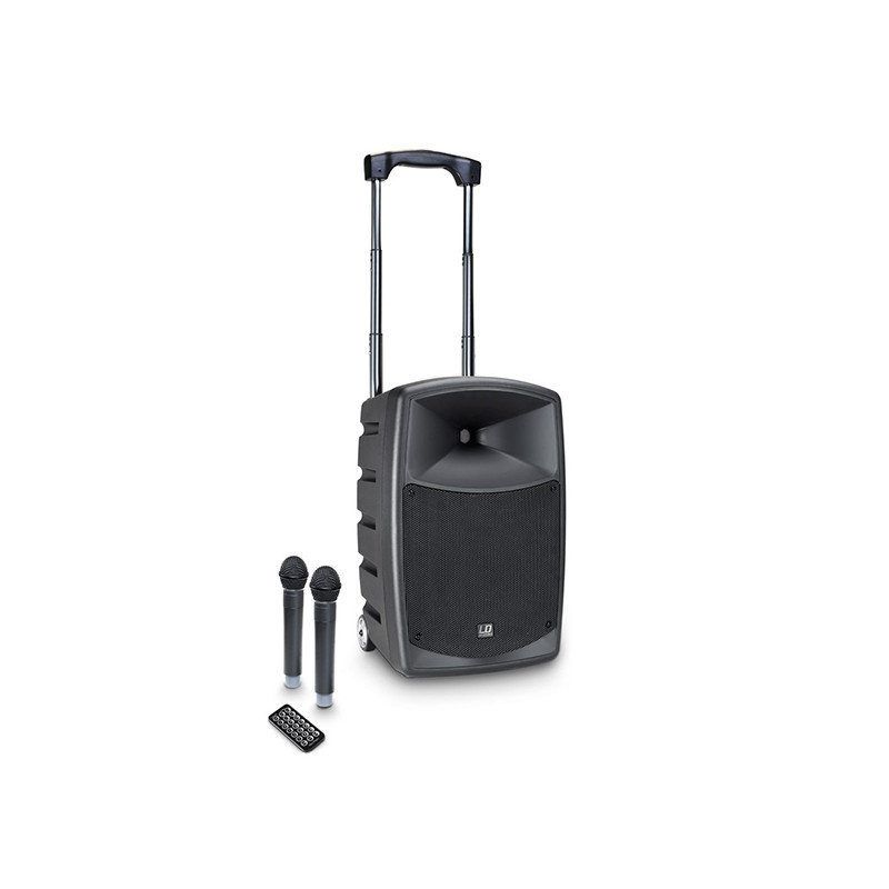 LD SYSTEMS ROADBUDDY 10HHD2B6 BATTERY POWERED BLUETOOTH SPEAKER WITH MIXER AND 2 WIRELESS MICROPHONES