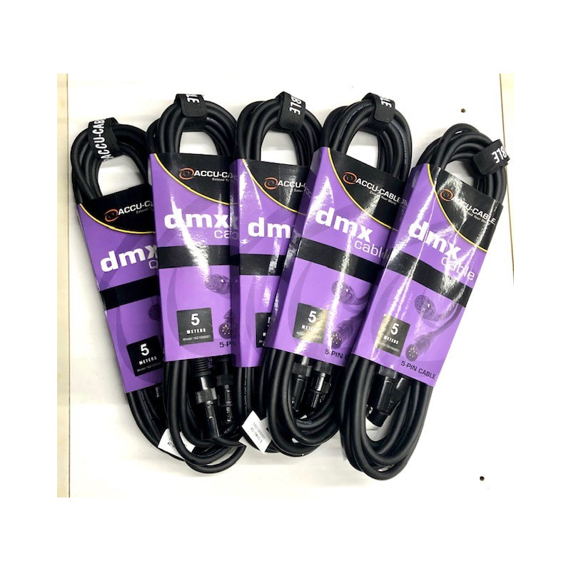 ACCU-CABLE PACK DI 5 CAVI DMX 5 POLI 5 MT