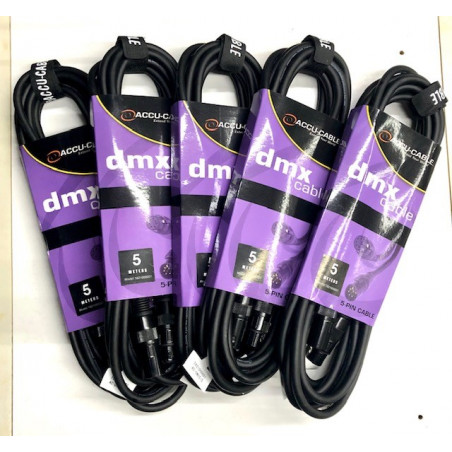 ACCU-CABLE PACK DI 5 CAVI DMX 5 POLI 5 MT
