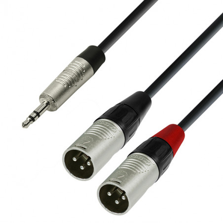 ADAM HALL K4YWMM0180 CAVO AUDIO REAN JACK STEREO DA 3,5 MM / 2 X XLR MASCHIO 1,8 M