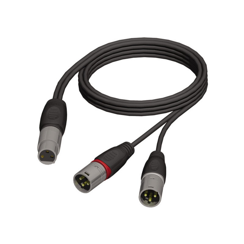 ADAM HALL KCREF735150 CAVO AUDIO XLR FEMMINA A 2 X XLR MASCHIO 1,5 M