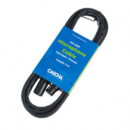 CASCHA HH2087 MICROPHONE CABLE XLR MALE / XLR FEMALE 3M