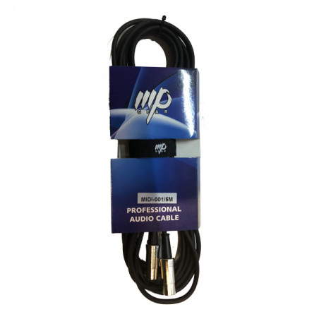MPGEAR MIDI-001 CAVO MIDI 5 POLI, CONNETTORE METALLO, 5m