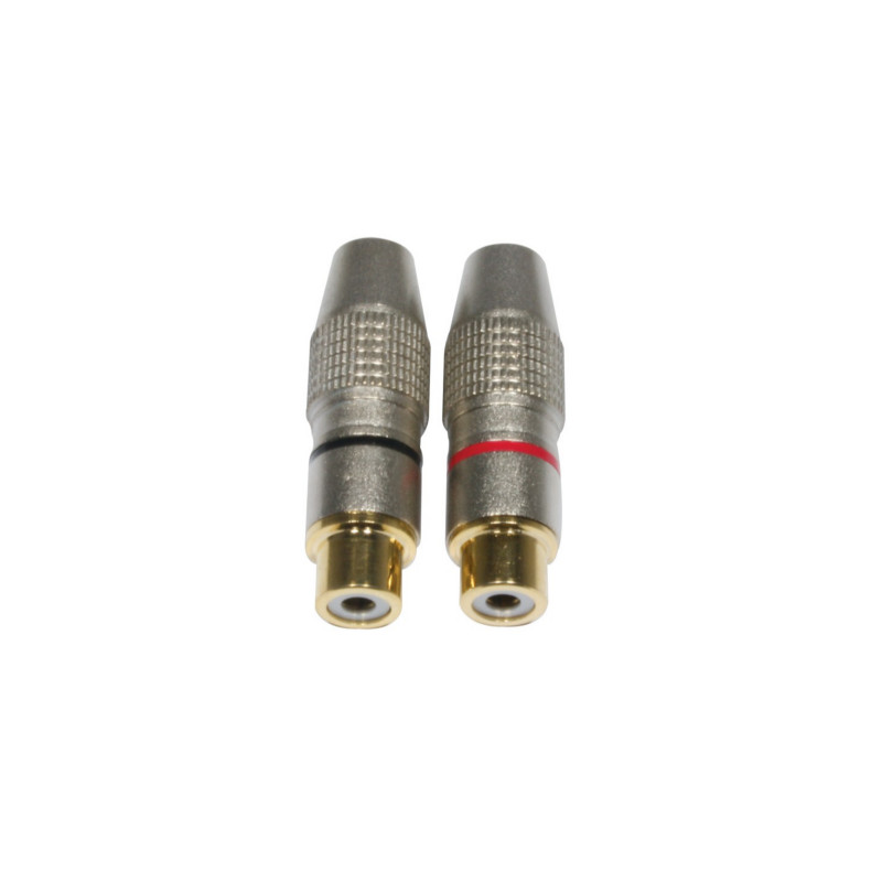 ACCU-CABLE RCA SET 2 CONNETTORI RCA FEMMINA VOLANTE RED/BLK