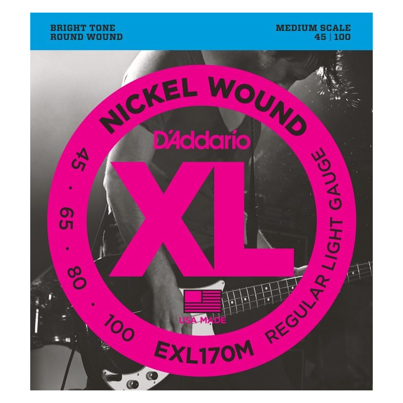 D'ADDARIO EXL170M BASS STRINGS 45-100