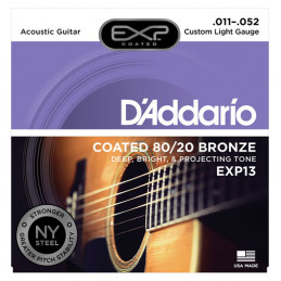 D'ADDARIO EXP13 COATED 80-20 BRONZE CUSTOM LIGHT 11-52
