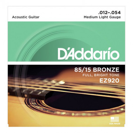 D'ADDARIO EZ920 85/15 BRONZE MEDIUM LIGHT 12/54