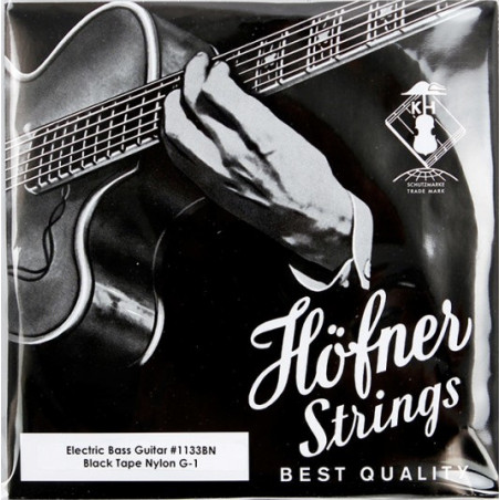 HOFNER H1133BN BLACK NYLON FLATWOUND STRINGS