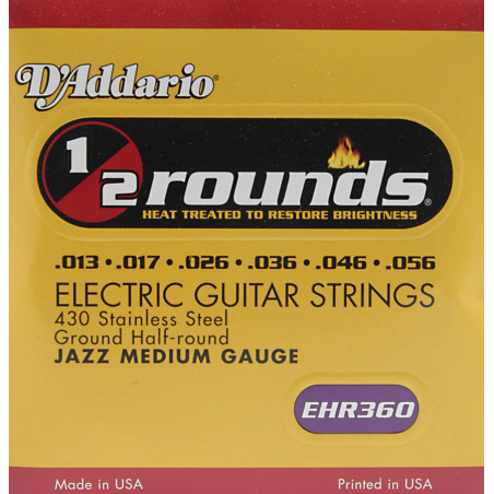 D'ADDARIO EHR360 JAZZ MEDIUM HALF ROUNDS 13/56