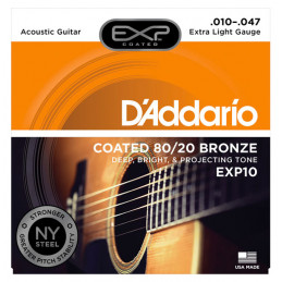 D'ADDARIO EXP10 COATED 80-20 BRONZE EXTRA LIGHT 10-47