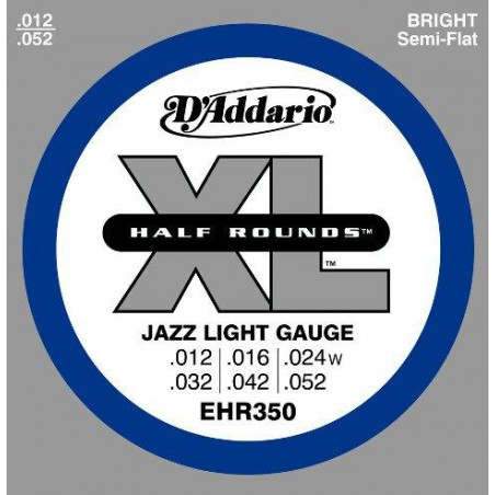 D'ADDARIO EHR 350 - HALF ROUND - JAZZ LIGHT GAUGE