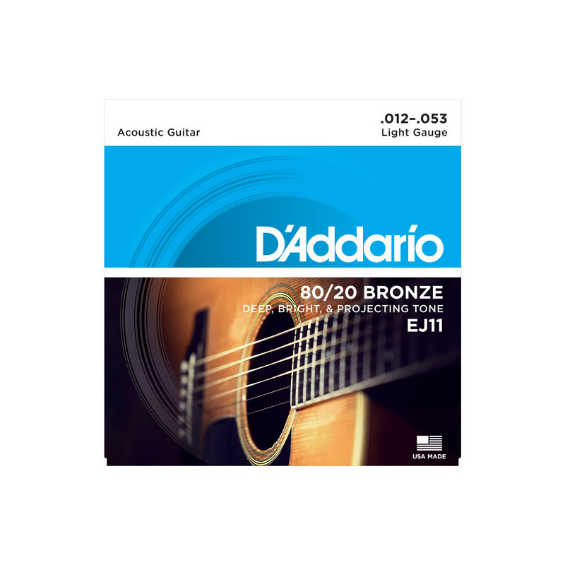D'ADDARIO EJ10 80-20 BRONZE ACOUSTIC GUITAR STRINGS EXTRA LIGHT 10-47