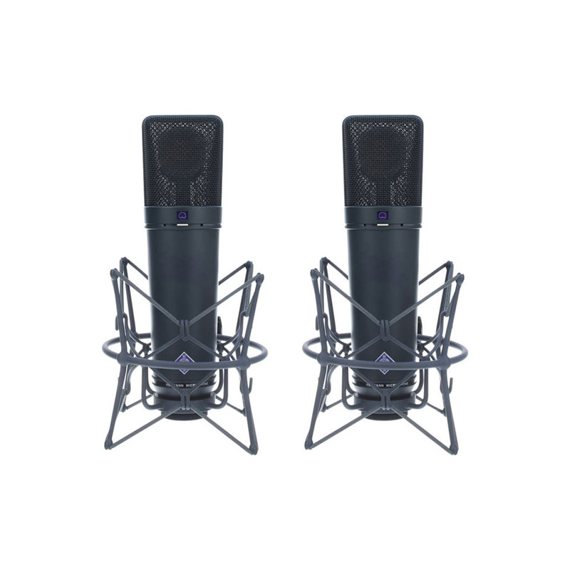 NEUMANN U87AIMT STEREO SET MICROFONO CONDENSATORE A 3 POLARITÀ SHOCK MOUNT INCLUSO NERO