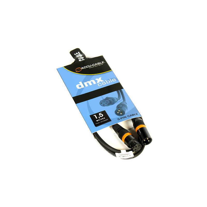 ACCU-CABLE ACDMX3015 CABLE DMX  XLRM 3P / XLRF 3P  1,5M