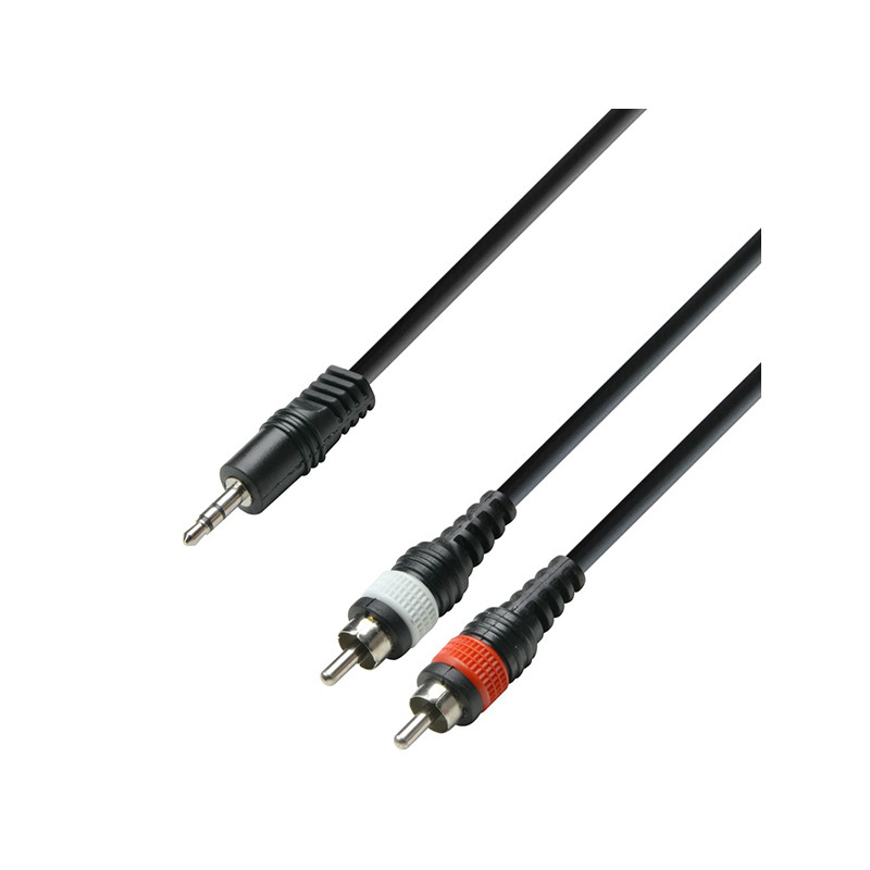 ADAM HALL K3YWCC0300 CAVO AUDIO JACK STEREO DA 3,5 MM/ 2 X RCA MASCHIO 3 M