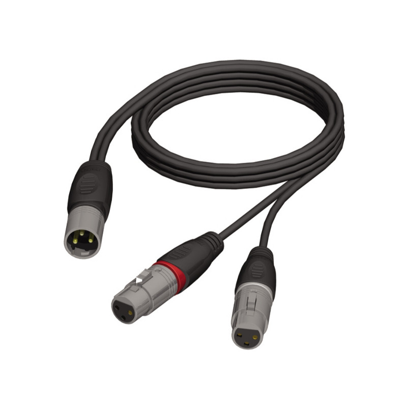 ADAM HALL KCREF736150 CAVO AUDIO XLR MASCHIO / 2 X XLR FEMMINA 1,5 M