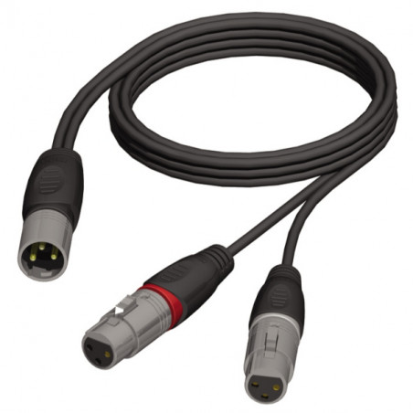ADAM HALL KCREF736150 CAVO AUDIO XLR MASCHIO / 2 X XLR FEMMINA 1,5 M
