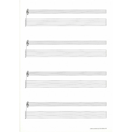 109 BLOCCO 4 DOPPI RIGHI PENTAGRAMMA E TABLATURA