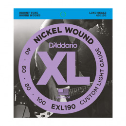 D'ADDARIO EXL190 NICKEL WOUND BASS CUSTOM LIGHT 40-100 LONG SCALE