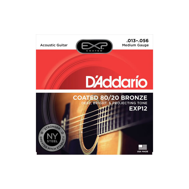 D'ADDARIO EXP12 COATED 80-20 BRONZE MEDIUM 13-56